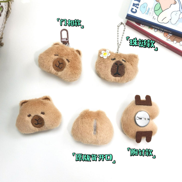 Wholesale Cute Plush Doll Pendant Capybara Keychain Accompanying Gift Small Hanging Decoration Accompanying Gift Brooch Doll