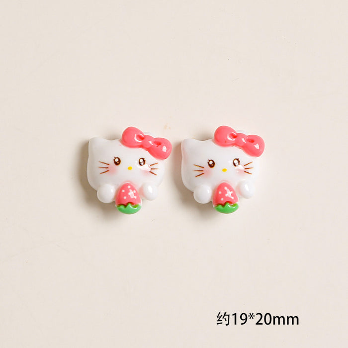 Wholesale Pink Bow Cartoon Cream Glue Mobile Phone Case Material Handmade Jewelry Resin Accessories