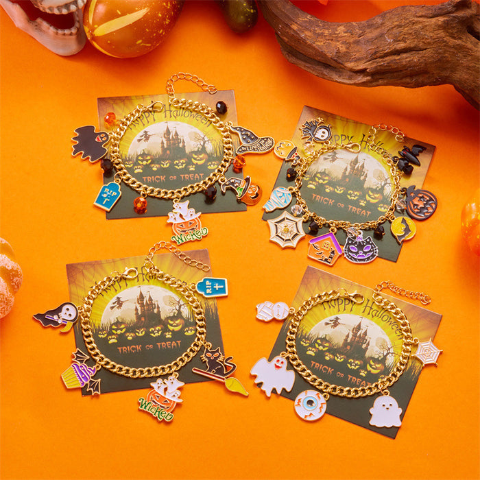 Wholesale  Series Jewelry Ghost Pumpkin Car Pendant Bracelet Cute Funny Cat Holiday Jewelry
