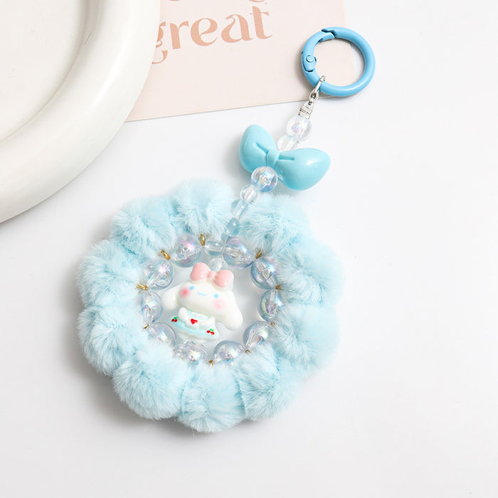 Wholesale Cute Cartoon Pom Pom Keychain Plush Bag Charm Decorative Accessory MOQ≥2