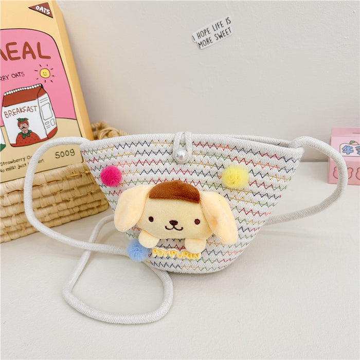 Wholesale Pearl Bag  Decorative Cotton Rope Woven Children' s Bag Crossbody Bag Lina  Cloud Bag