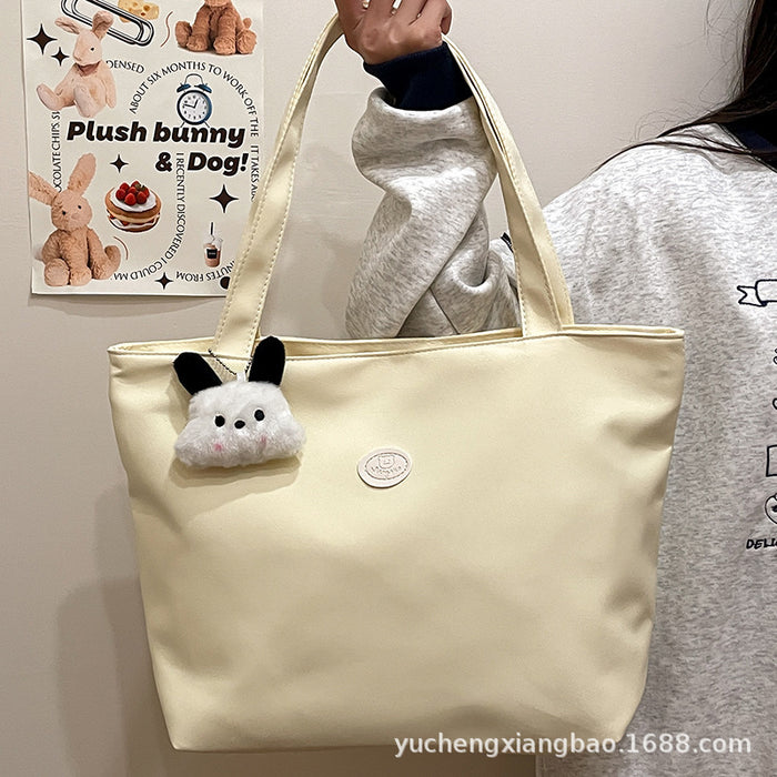 Wholesale Solid color casual versatile shoulder bag large capacity student handbag commuting to class tote bag