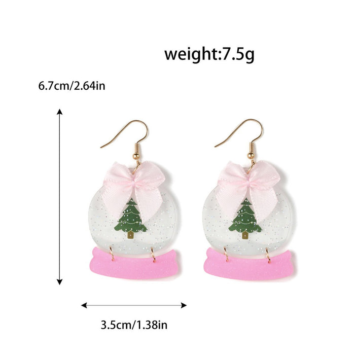Wholesale Christmas sparkling crystal ball acrylic earrings