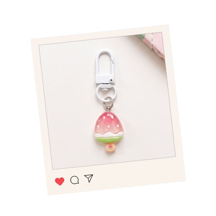 Wholesale Cute Ice Cream Keychain Plastic Color Bag Charm Car Key Accessory Fashion Gift For Women Girls