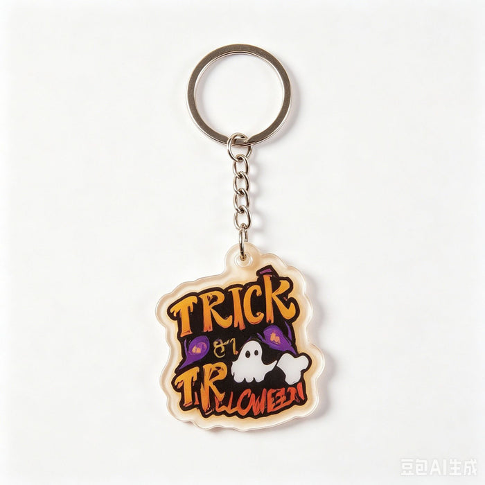 Wholesale Acrylic Keychain Skeleton Ghost Pumpkin Bat Cat Design MOQ≥2