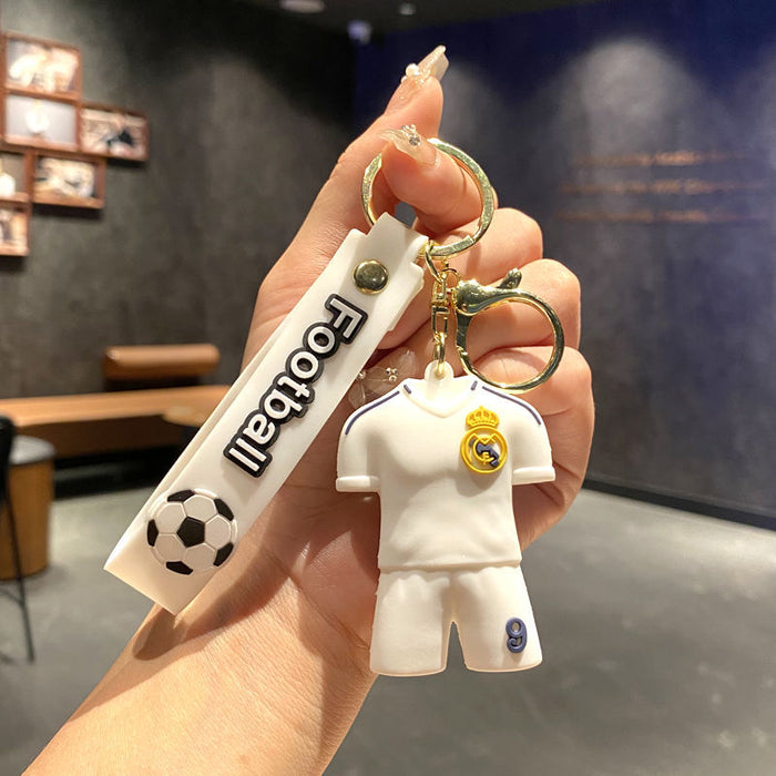 Wholesale Football Jersey Keychain Cartoon Doll School Bag Pendant Car Key Chain Small Gift