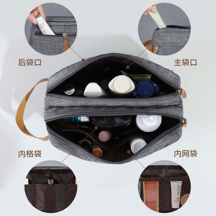 Wholesale Stylish Men S Travel Toiletry Bag Large Capacity Double Layer Portable Oxford Cloth Organizer