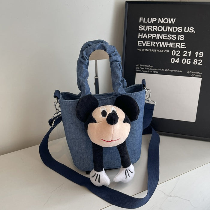 Wholesale Denim bag, new bucket handbag, cute doll, playful parent-child crossbody bag