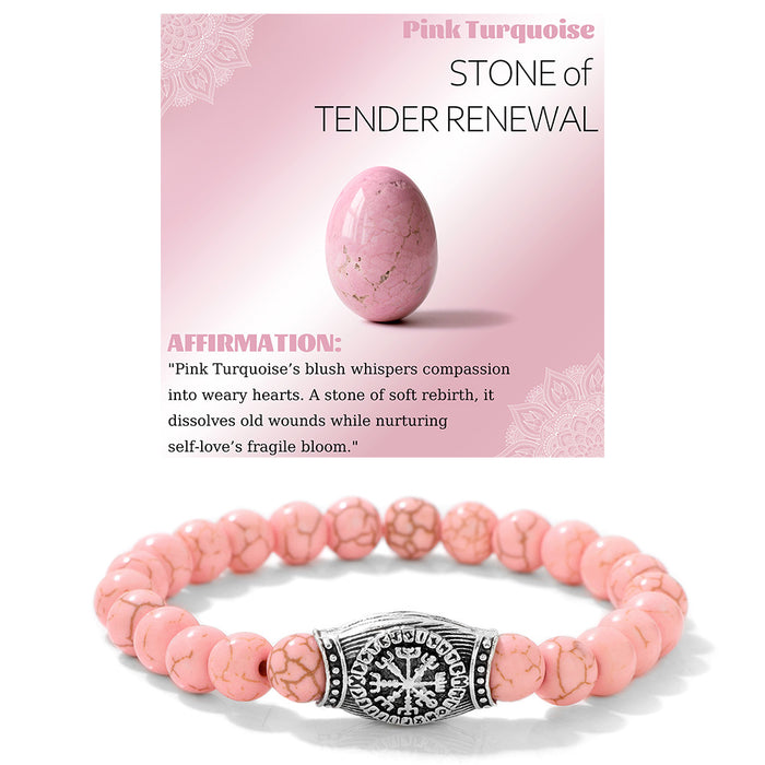 Wholesale Viking symbol bracelet with stone and gemstone bracelet