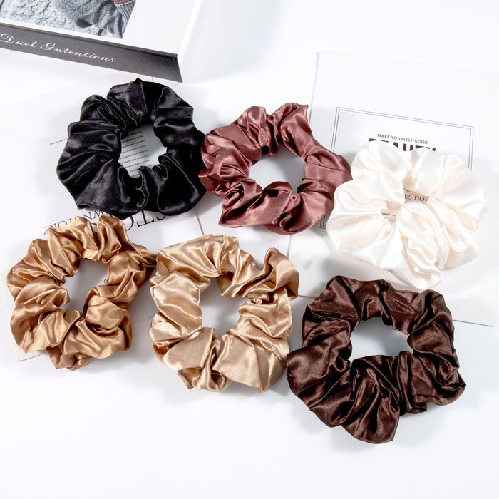 Wholesale hair Ring New satin solid color head rope simple Joker wholesale hair accessories