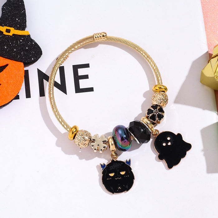 Wholesale Cartoon Stainless Steel Bracelet Magic Hat Witch Design MOQ≥2