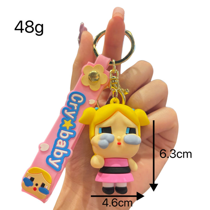 Wholesale Cute Cry Baby Pendant Girl Doll Key Chain Gift Children Student School Bag Jewelry Pendant Car Keychain