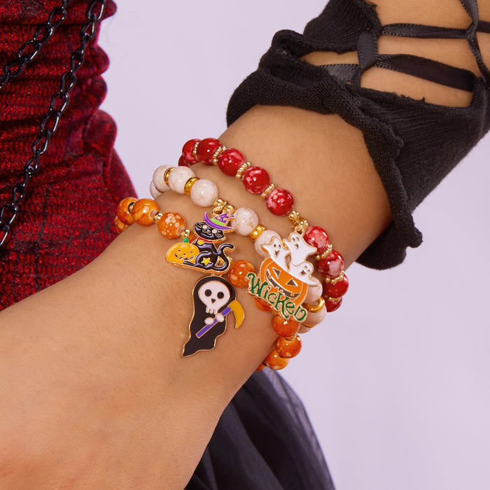 Wholesale  Bracelet  Pumpkin Pendant Beaded Bracelet