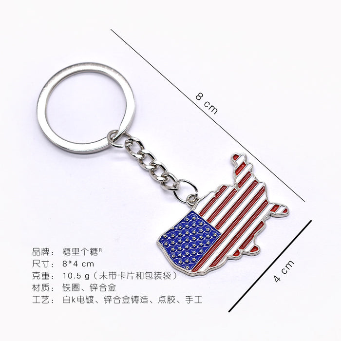 Wholesale American Flag Independence Day Zinc Alloy Keychain JDC-KC-TianG030