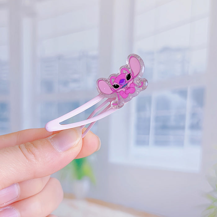 Wholesale 5 pairs Cute pink and purple cartoon  kids' hair clips