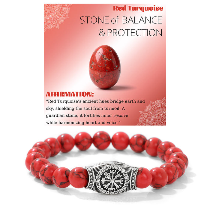 Wholesale Viking symbol bracelet with stone and gemstone bracelet