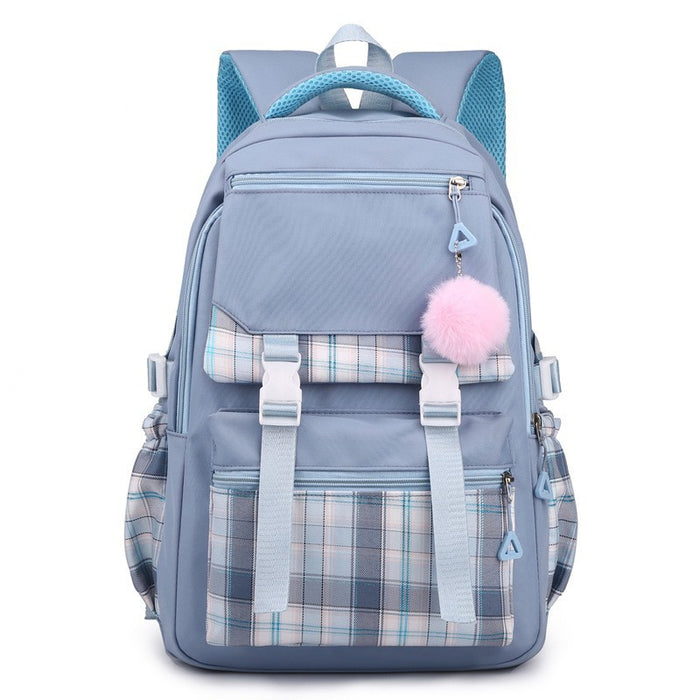 Wholesale Fresh and simple solid color multi-layer backpack for junior high school girls