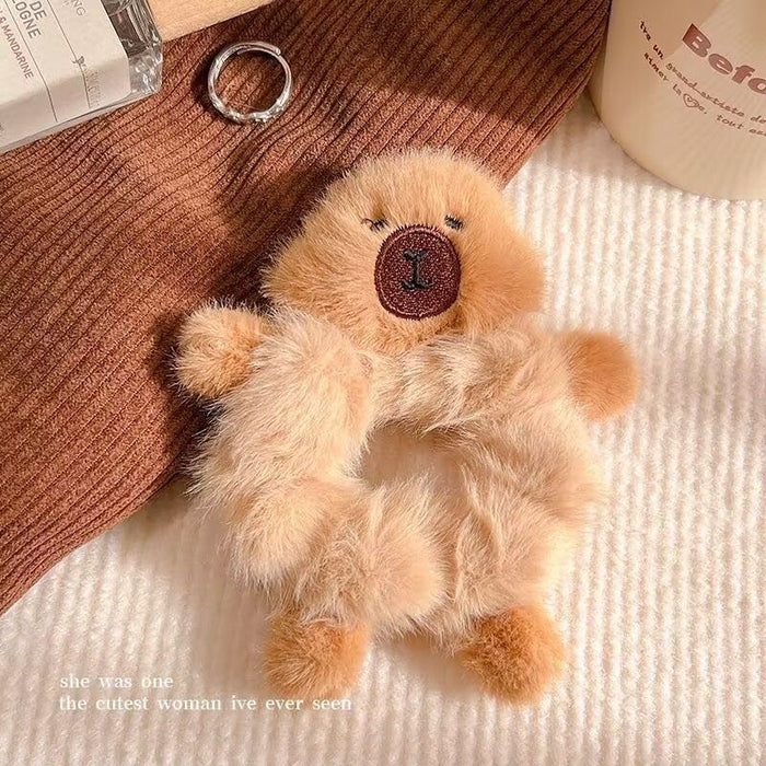 Wholesale Hair Loop Capybara Plush Large Hair Rope Rubber Maillard Hair Rope Hair Accessories