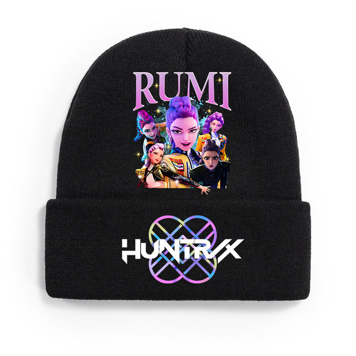 Wholesale Kpop Printed Knit Hat Fleece Hat