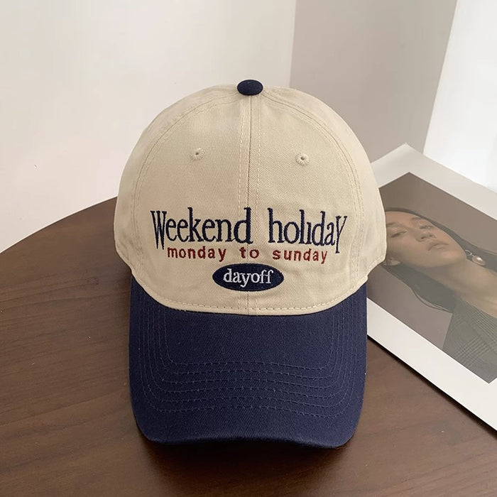 Wholesale Baseball cap retro color blocked versatile soft top duckbill cap