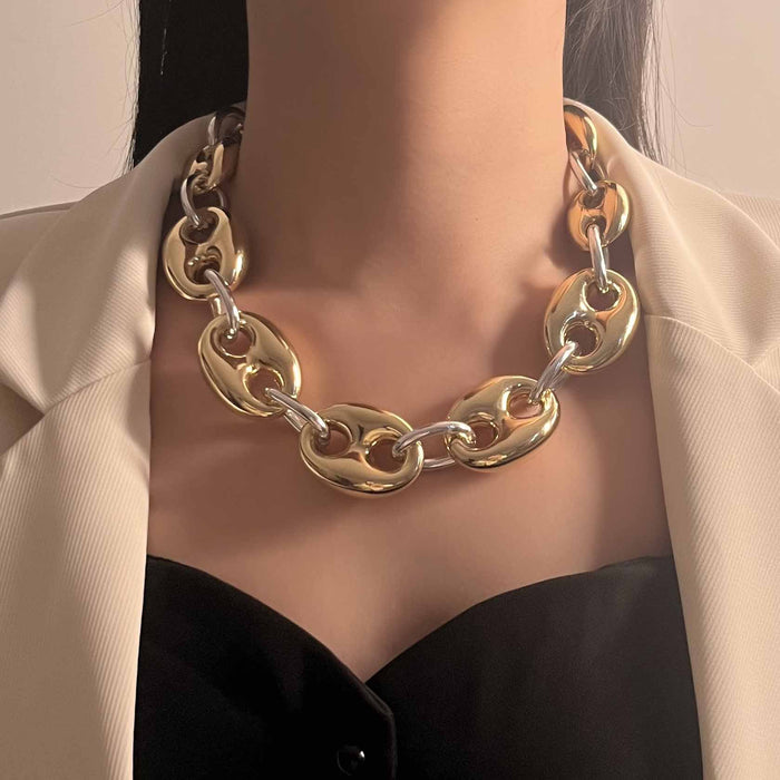 Wholesale Geometric Ring Link Chain Necklace Casual Street Shooting Women's Style