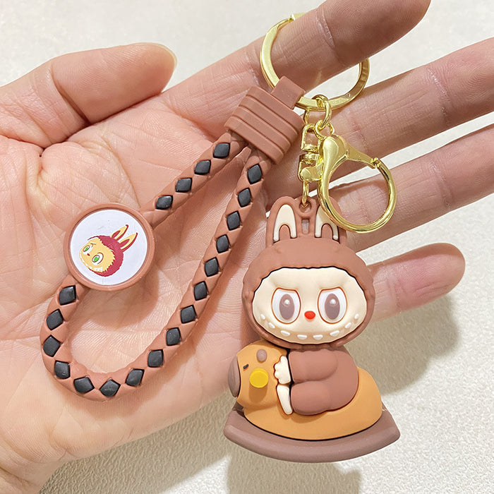 Wholesale Cartoon Plush Rocking Horse Keychain Cute Bunny Doll Student Backpack Pendant Gift