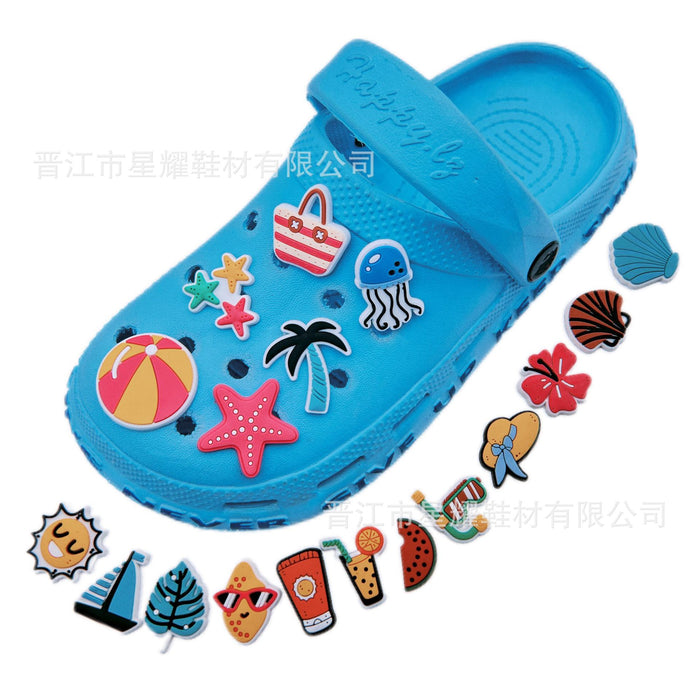 Wholesale Cave shoes, flower shoe buckles, PVC soft rubber shoe accessories, detachable decorative buckles in stock
