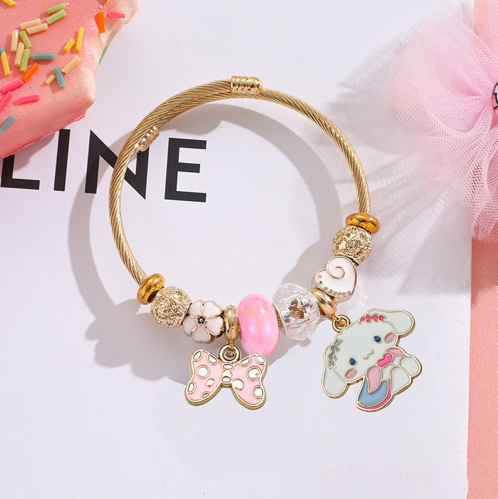 Wholesale Cute Stainless Steel Cartoon Bangle for Women Everyday Wear Fashion Accessory