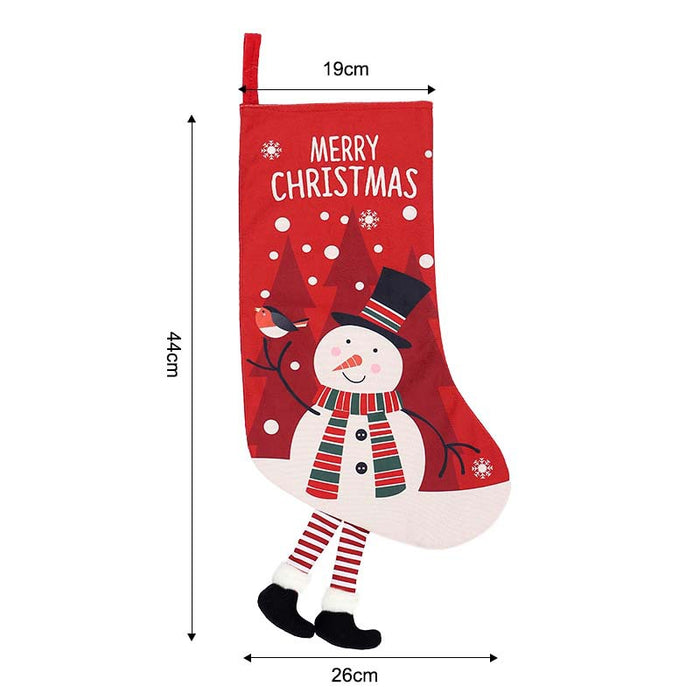 Wholesale Christmas Socks Children' s Gift Bag Pink Cartoon Roof Old Man Candy Gift Decoration Supplies Christmas Tree