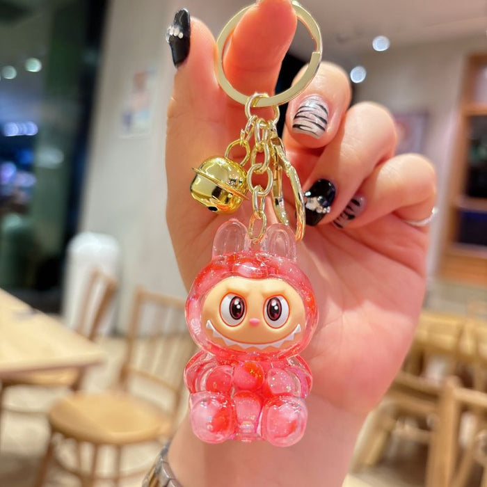 Wholesale acrylic rab cloth quicksand key chain pendant  key chain gift