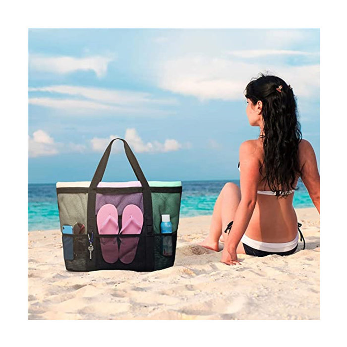 Wholesale Beach bag, large capacity toy mesh swimming bag, multifunctional travel handbag, single shoulder beach bag, swimsuit storage bag