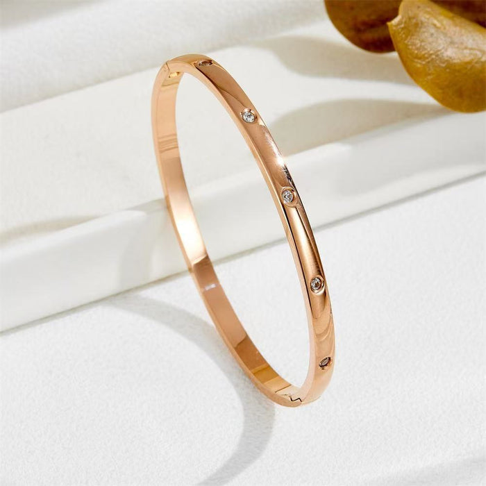 Wholesale Six-pointed Star Buckle Gold Plated Stainless Steel Zirconium Bracelet