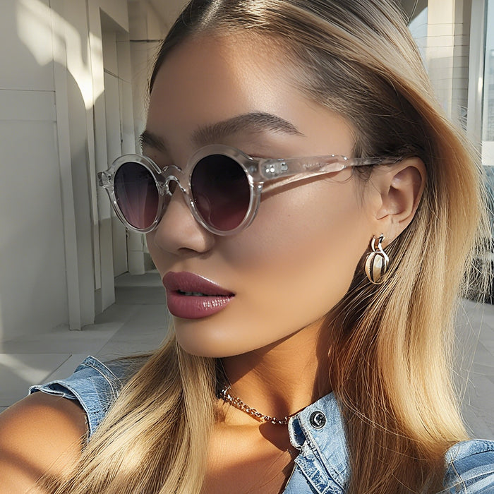 Wholesale Retro round small frame high-end sunglasses cross-border fashion trend UV resistant sunglasses