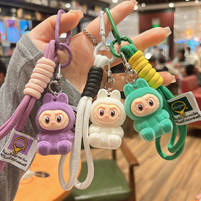 Wholesale Flocking Resin Keychain Cute Hand Rope Doll Pendant Bag Pendant Gift