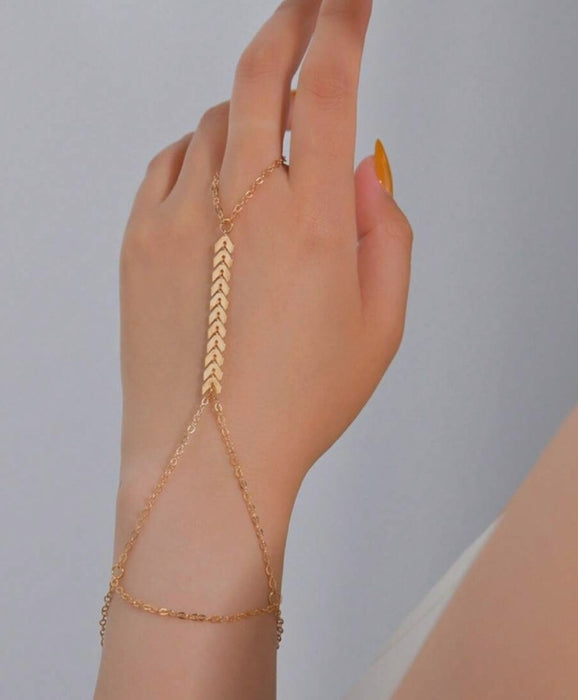 Wholesale Pearl Finger Chain Personality Ladies Temperament Bracelet Metal Wear Finger Bracelet