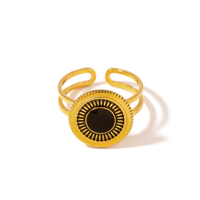 Wholesale Drip oil titanium steel ring, simple and luxurious geometric octagonal star heart stainless steel ring