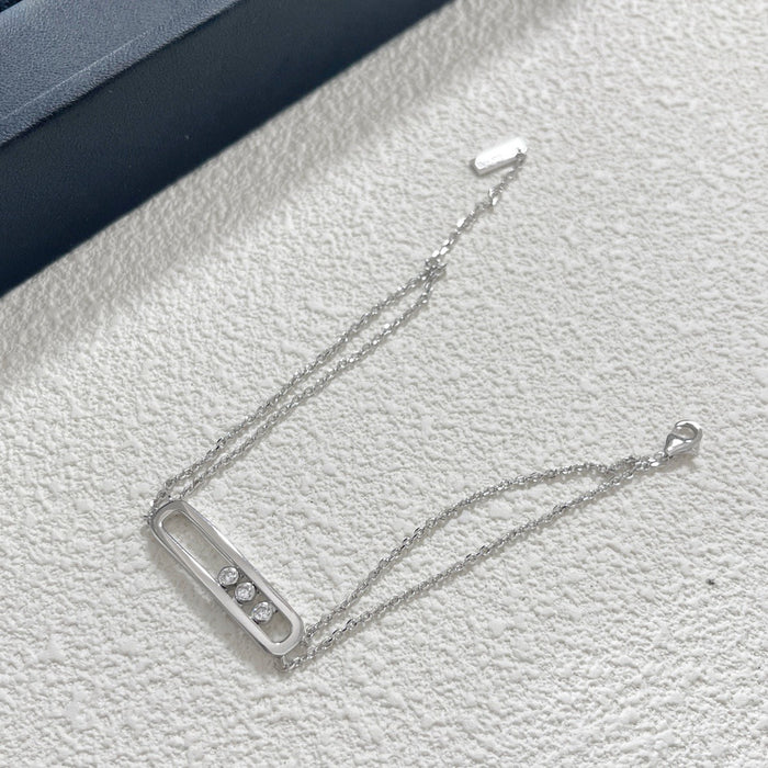 Wholesale Paper clip, pin, necklace, colorfast, female silver, starry sky, collarbone chain, neck chain