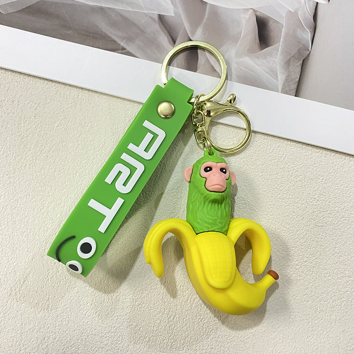 Wholesale Funny Abstract Animal Keychain Pendant Wooden Man Shark Bag Accessories Creative Gifts