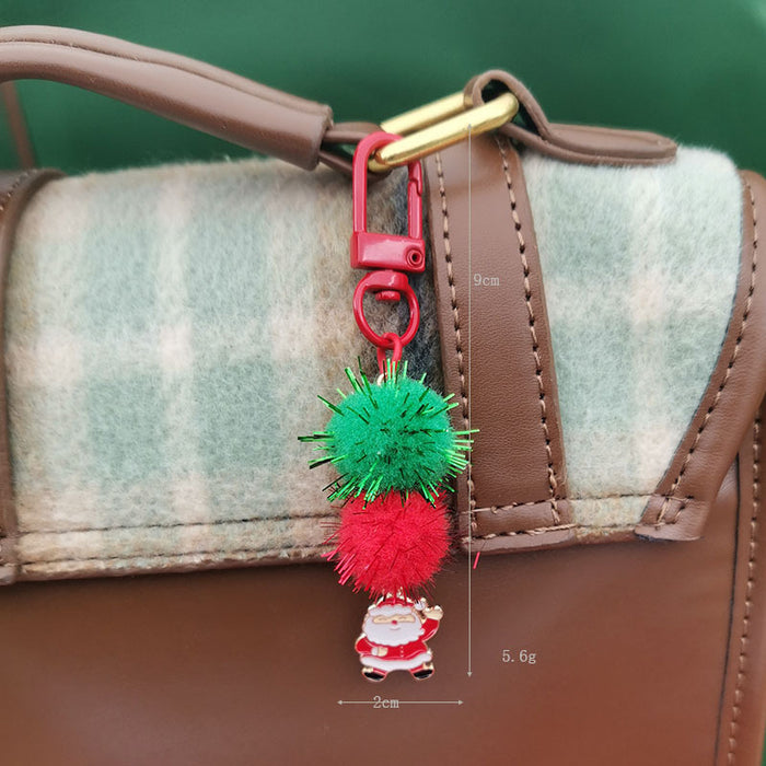 Wholesale Christmas Mobile Phone Pendant Cute  Bag Pendant Snowflake Christmas Tree Keychain Hanging Chain