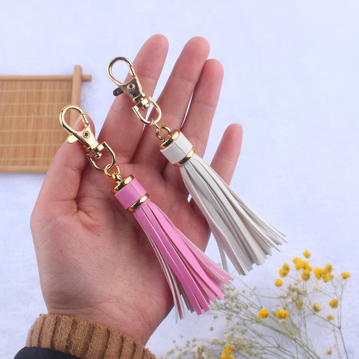 Wholesale Leather tassel pendant accessories tassel  gold buckle keychain tassel bracelet bracelet accessories