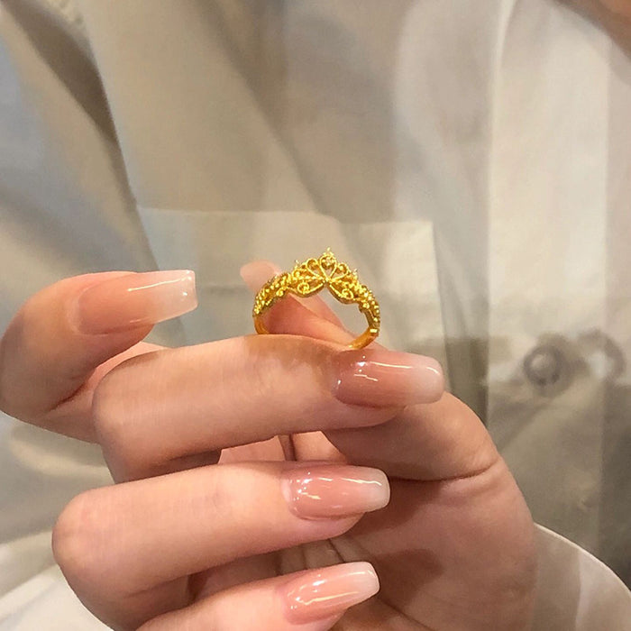 Wholesale Crown ring female  zircon adjustable  finger ring