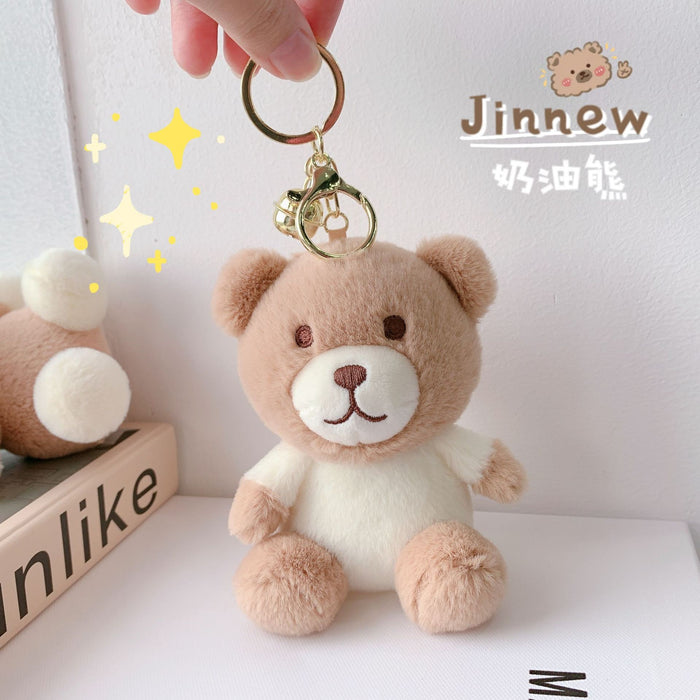 Wholesale Milk Tea Rabbit Cute Color-matching Plush Keychain