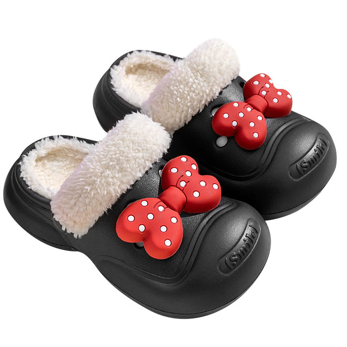 Wholesale Children' s cotton slippers winter  boys and girls home warm cotton shoes medium and big children cartoon outer wear plush shoes