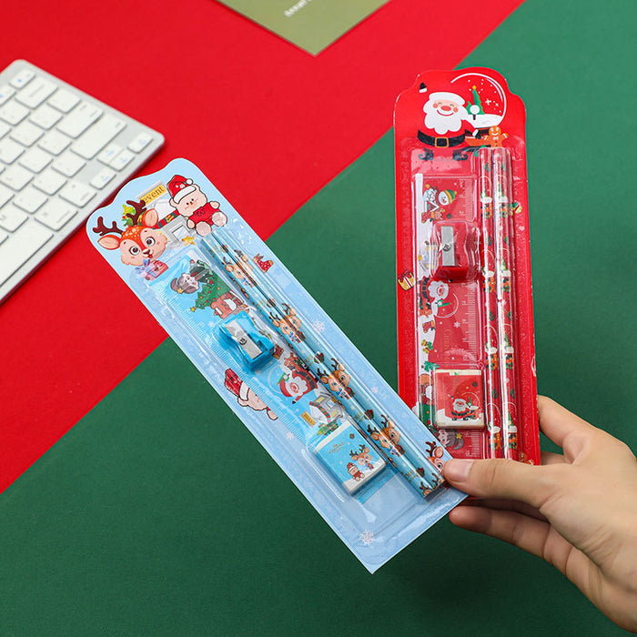 Wholesale Christmas pencil eraser pencil stationery set prizes Christmas gifts