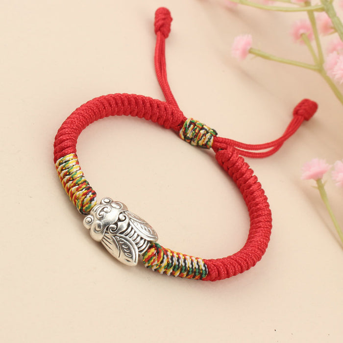 Wholesale  red rope bracelet hand-woven Diamond Knot bracelet blessing student Golden lucky bracelet