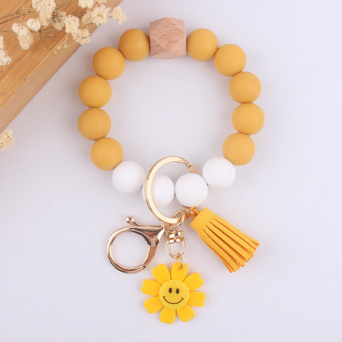 Wholesale Cartoon sunflower love keychain pendant