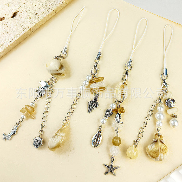 Wholesale Marine creature pendant shell conch pearl phone chain bag chain bead chain