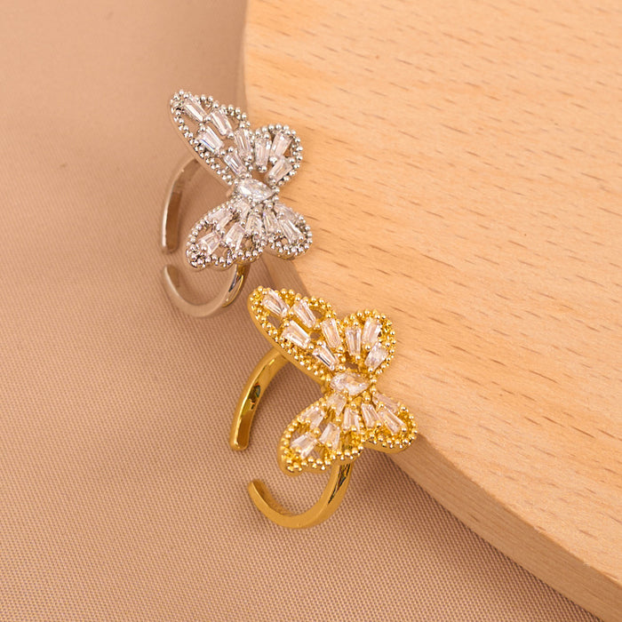 Wholesale Zircon Open Butterfly Ring