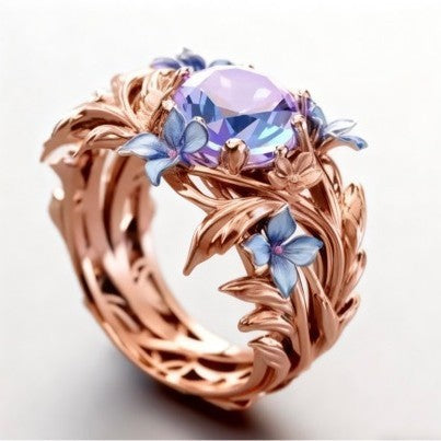 Wholesale Cubic Zirconia &  Iris Enamel Oil Ring