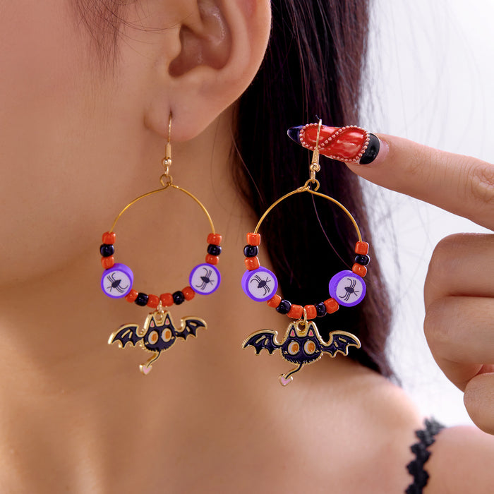 Wholesale  cartoon earrings cute funny creative ghost bat acrylic earrings